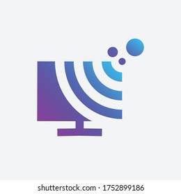 wireless tv, wifi tv, smart tv vector illustration template