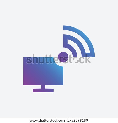 wireless tv, wifi tv, smart tv vector illustration template