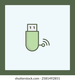 Wireless USB Drive Icon: Modern Data Transfer