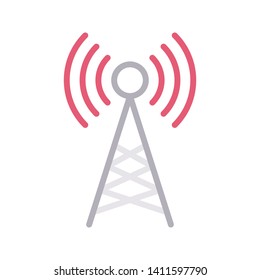 wireless vector color line icon