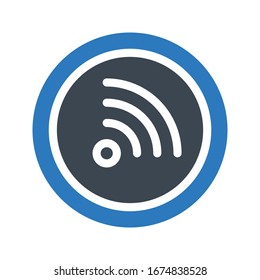 wireless vector glyph color icon 