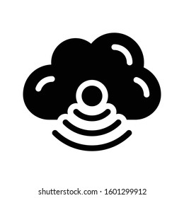 wireless vector glyph flat icon 