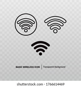 Wireless vector icon. Basic icon. Transparent background.