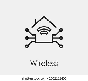 Wireless vector icon. Editable stroke. Symbol in Line Art Style for Design, Presentation, Website or Apps Elements, Logo. Pixel vector graphics - Vector