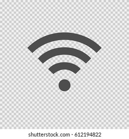 Wireless vector icon eps 10. Wi-fi symbol on transparent background.