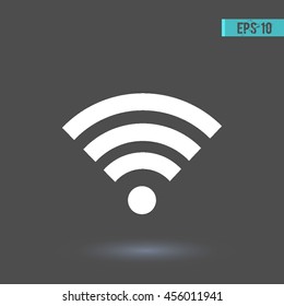 Wireless vector icon. Graphic symbol for web design, logo. White glyph on a gray background. Isolated sign.