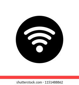 Wireless vector icon, wifi symbol. Simple, flat design for web or mobile app