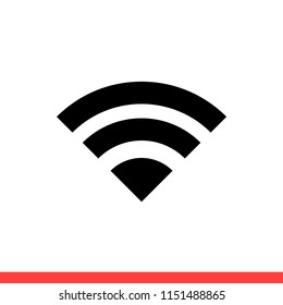 Wireless vector icon, wifi symbol. Simple, flat design for web or mobile app