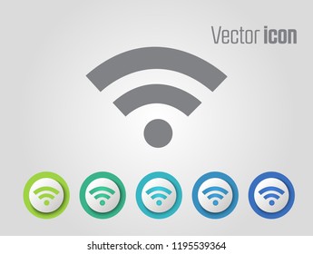 wireless vector icons and different color variations