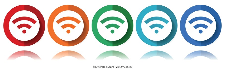 Ícones vetoriais sem fio, conjunto de ícones planos para design de logotipo, webdesign e aplicativos móveis, coleção de botões coloridos da Web em eps 10