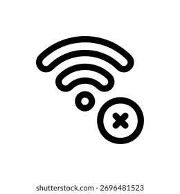 Ilustración vectorial inalámbrica sin barras de señal wifi, ideal para conectividad, redes y temas tecnológicos