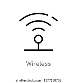 wireless vector line icon. Simple element illustration. wireless outline icon from shapes concept. Can be used for web and mobile