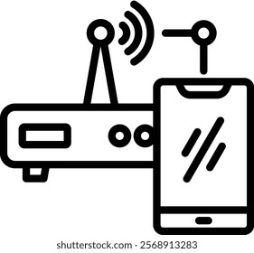 Wireless Vector Lineal Icon On White Background.