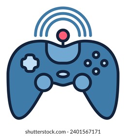 Wireless Videogame Controller vector Gamepad concept colored icon or sign