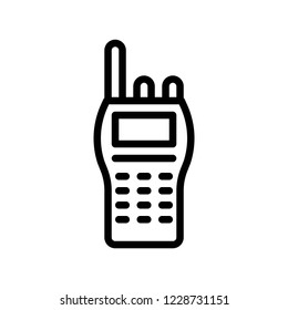 wireless walkie talkie war and military related outline icon, editable stroke