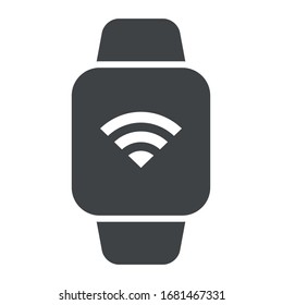 wireless watch black on white background