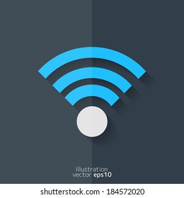 Wireless web icon. Flat design.