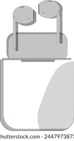 auriculares blancos inalámbricos con caja sin fondo