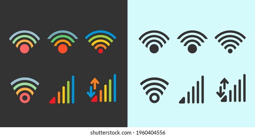 Wireless and wi fi icon. Wi - fi signal symbol. Internet Connection. Remote internet access collection - stock vector