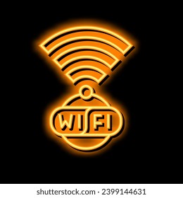 wireless wifi connection neon light sign vector. wireless wifi connection illustration