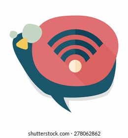 Wireless wifi flat icon with long shadow