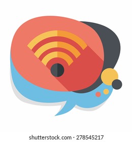 Wireless wifi flat icon with long shadow