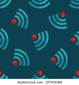 Wireless Wifi Flat Icon Seamless Pattern Background