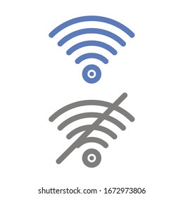 Wireless and wifi icon isolated on white background. Trendy flat style for graphic design, web-site. Vector illustration EPS 10.