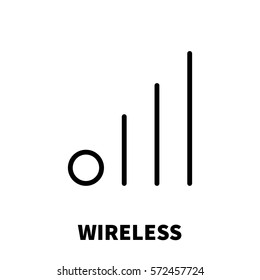 Wireless / Wi-Fi icon or logo in modern line style. High quality black outline pictogram for web site design and mobile apps. Vector illustration on a white background.
