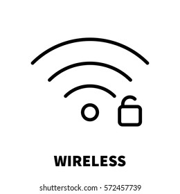 Wireless / Wi-Fi icon or logo in modern line style. High quality black outline pictogram for web site design and mobile apps. Vector illustration on a white background.