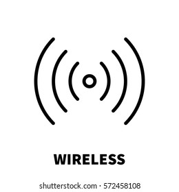 Wireless / Wi-Fi icon or logo in modern line style. High quality black outline pictogram for web site design and mobile apps. Vector illustration on a white background.