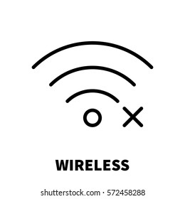 Wireless / Wi-Fi icon or logo in modern line style. High quality black outline pictogram for web site design and mobile apps. Vector illustration on a white background.