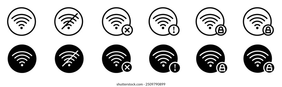 Conjunto de ícones sem fio e wifi