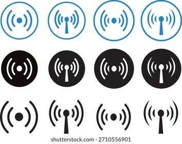 conjunto de iconos inalámbricos y wifi, Internet wifi de elemento de Diseño gráfico, gráfico de movimiento de ícono de señal wifi, que contiene en línea, señal, inalámbrico, señal de Internet. Iconos de señal Wifi. EPS 10,
