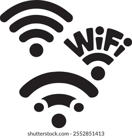 Conjunto de ícones wireless e wifi. Ícone Internet símbolo coleção de sinais, ilustração vetorial