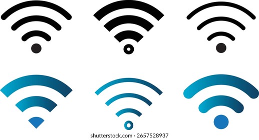 wireless e wifi icon set, internet vetor set, Tecnologia sem fio, Wireless icon vetor, internet icon sign template,
