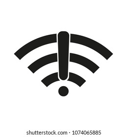 Wireless and wifi icon or sign for remote internet access. .Wifi Warning