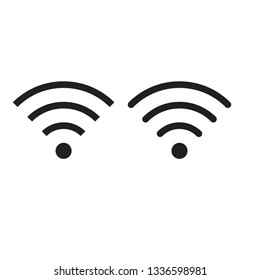 Wireless and wifi icon or wi-fi icon sign for remote internet access 