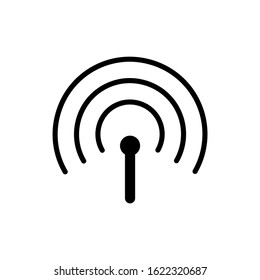 Wireless and wifi icon or sign for remote internet access. Podcast vector symbol.