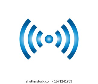 Wireless and wifi icon or sign for remote internet access. Podcast vector symbol.