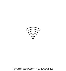 Icono inalámbrico y wifi o signo de icono wi-fi para acceso a internet remoto, símbolo vector Podcast, ilustración de vector de línea. 