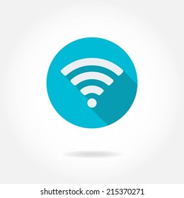 Wireless and wifi icon or sign for remote internet access. Podcast vector symbol.
