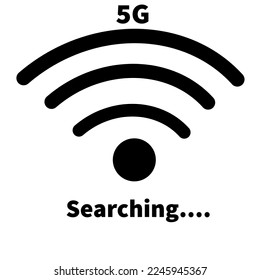 Wireless and wifi icon or sign for remote internet access. Podcast vector symbol. Searching 5G Signal