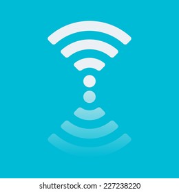 Wireless and wifi icon or sign for remote internet access. Podcast vector symbol.