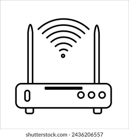 Icono o señal de conexión inalámbrica y wifi para acceso remoto a Internet. Símbolo vectorial de podcast.