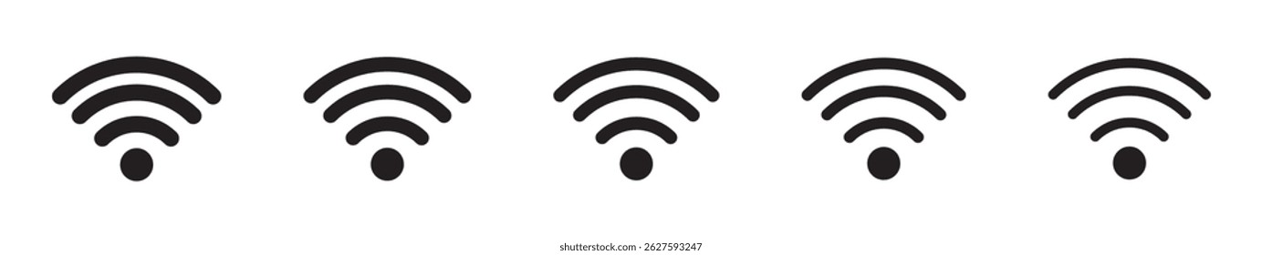 Ícone wireless e wifi ou sinal de ícone wi-fi para acesso remoto à Internet, símbolo Podcast.