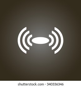 Wireless and wifi icon or sign for remote internet access. Podcast vector symbol.