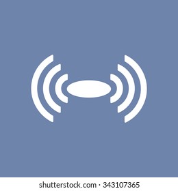 Wireless and wifi icon or sign for remote internet access. Podcast vector symbol.