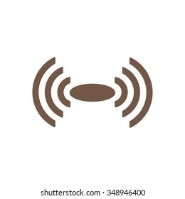 Wireless and wifi icon or sign for remote internet access. Podcast vector symbol.