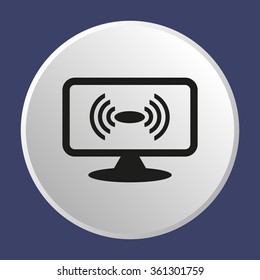 Wireless and wifi icon or sign for remote internet access. Podcast vector symbol.